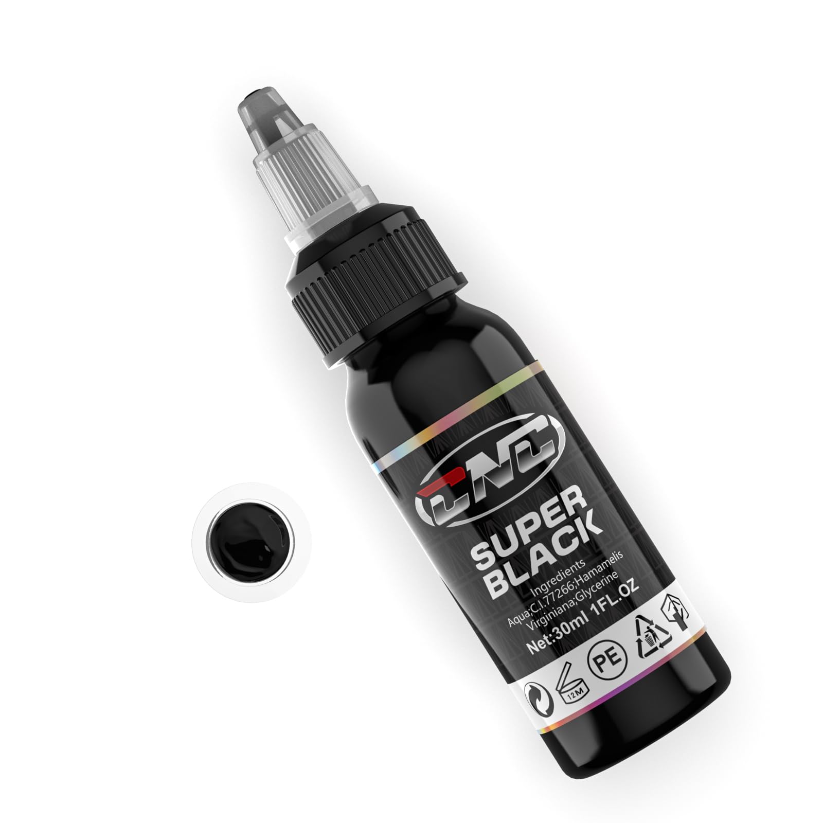 CNC 1oz Tattoo Ink Concentrated Black 30ml Professional Tattoo Ink Tattoo Supplies for Liner Outlining Pigment TI6003-30-030