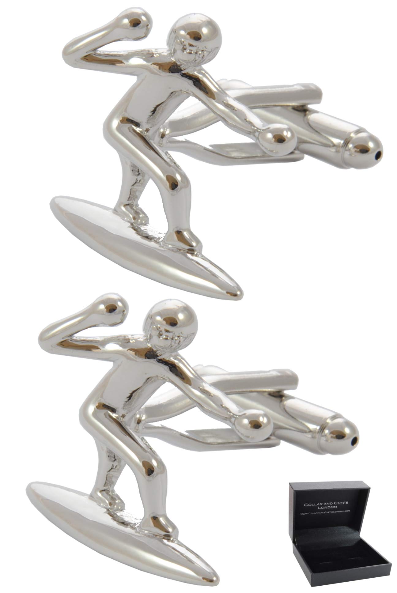 COLLAR AND CUFFS LONDON - Boutons de manchette de qualité supérieure avec coffret cadeau – Boutons de manchette design pour homme – Laiton massif – Sports individuels – Sport personnel unique