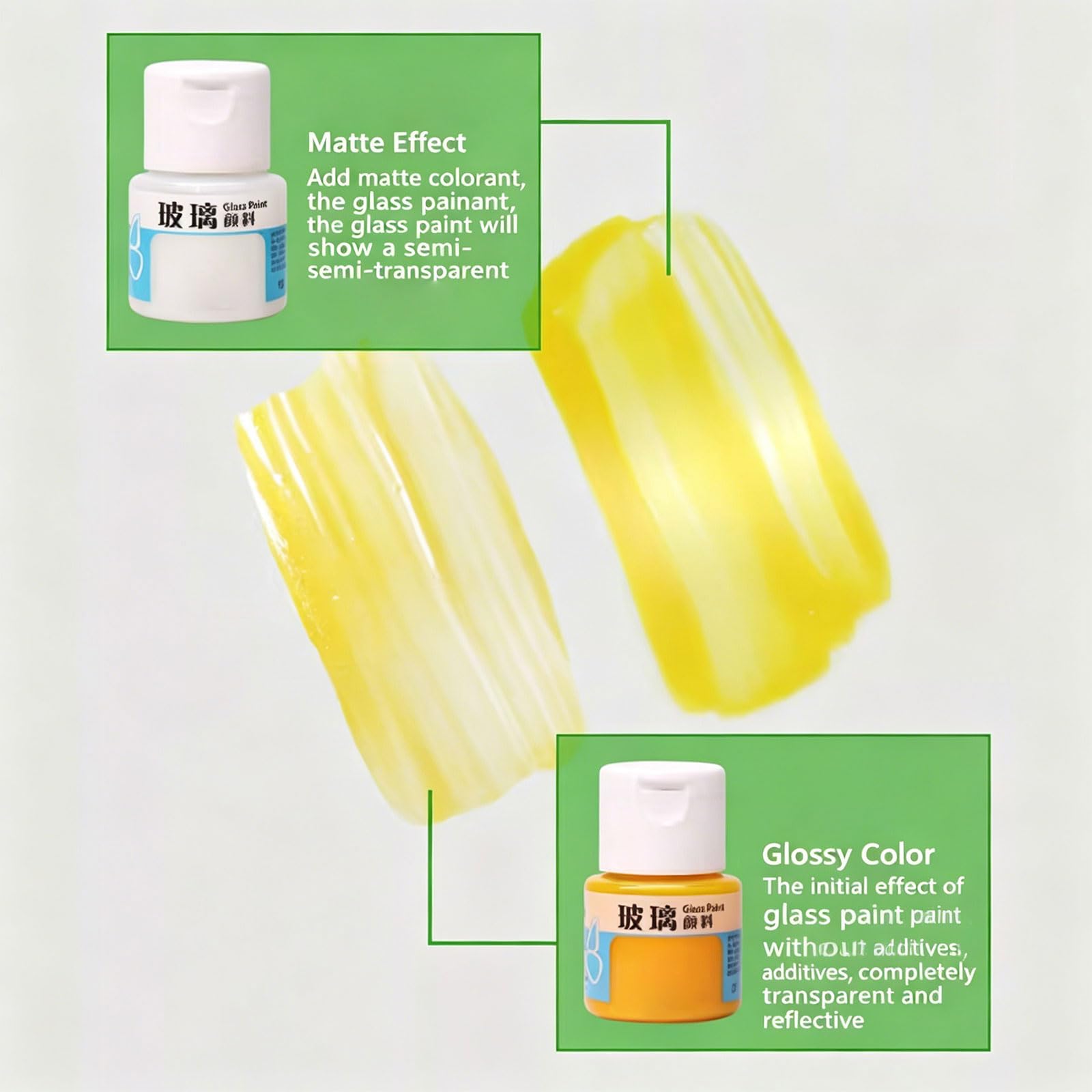 In dunkler Glasfarbe, Keramikfarbe mit 20-ml Flaschen, 12 colors