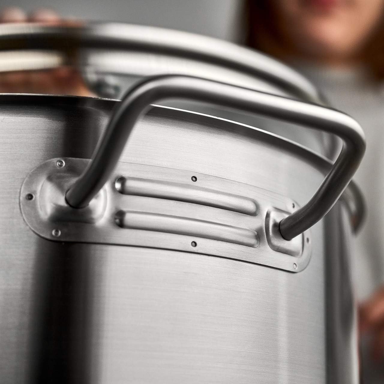 SPRINGLANE Pentola da 5 litri in acciaio inox con coperchio in vetro, Casseruola