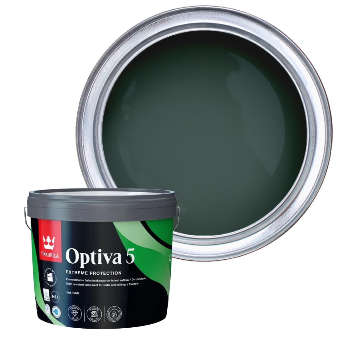 TIKKURILA Optiva 5 Matt Emulsion Paint – Durable, Scrubbable & Easy-Clean for Walls and Ceilings | Zero VOC - 3L Fjord M442 — image 1