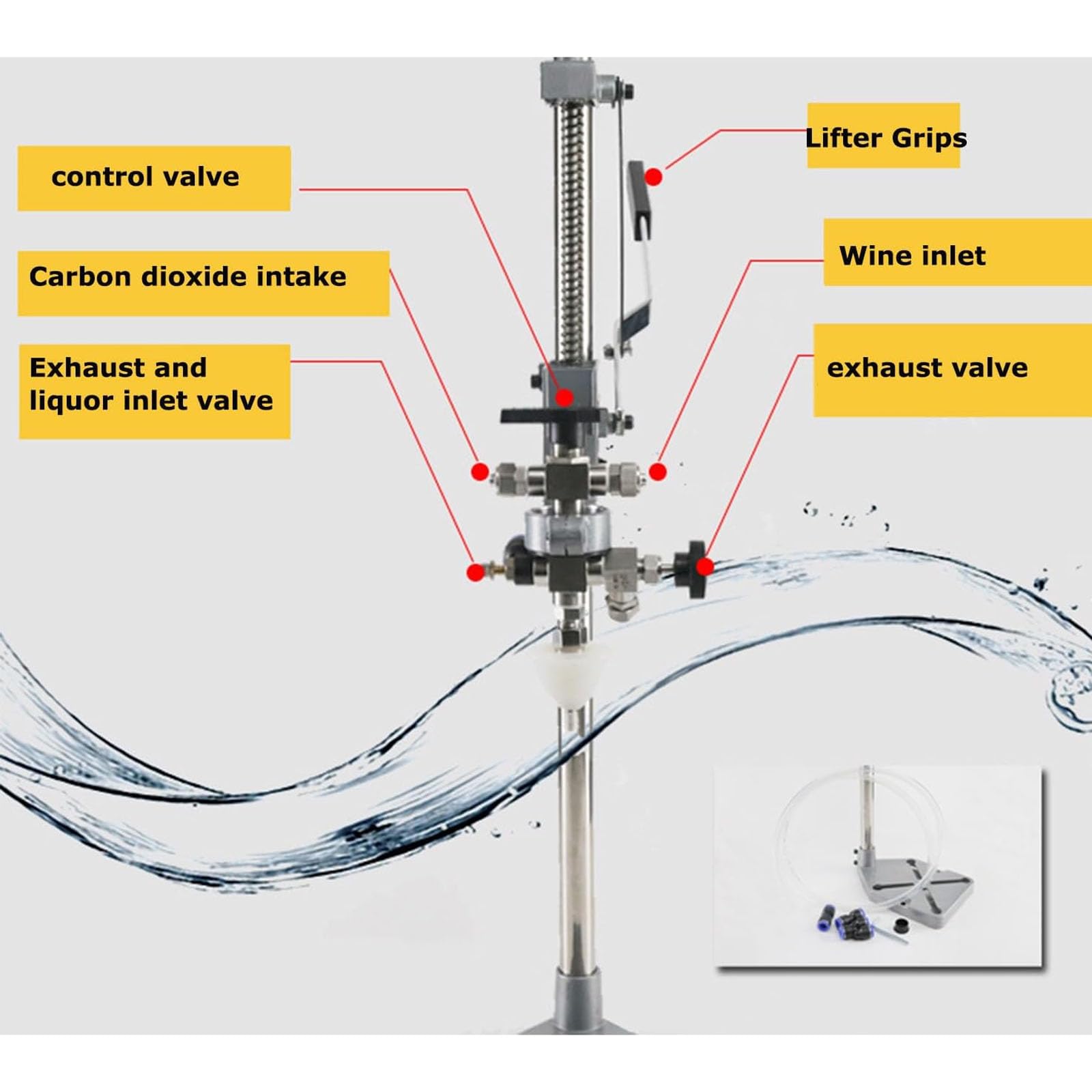 Llenadora de botellas, llenadora de botellas de contrapresión, máquina de embotellado de cerveza de acero inoxidable, máquina de llenado manual de líquidos para botellas de vidrio/enrevesado/plástico