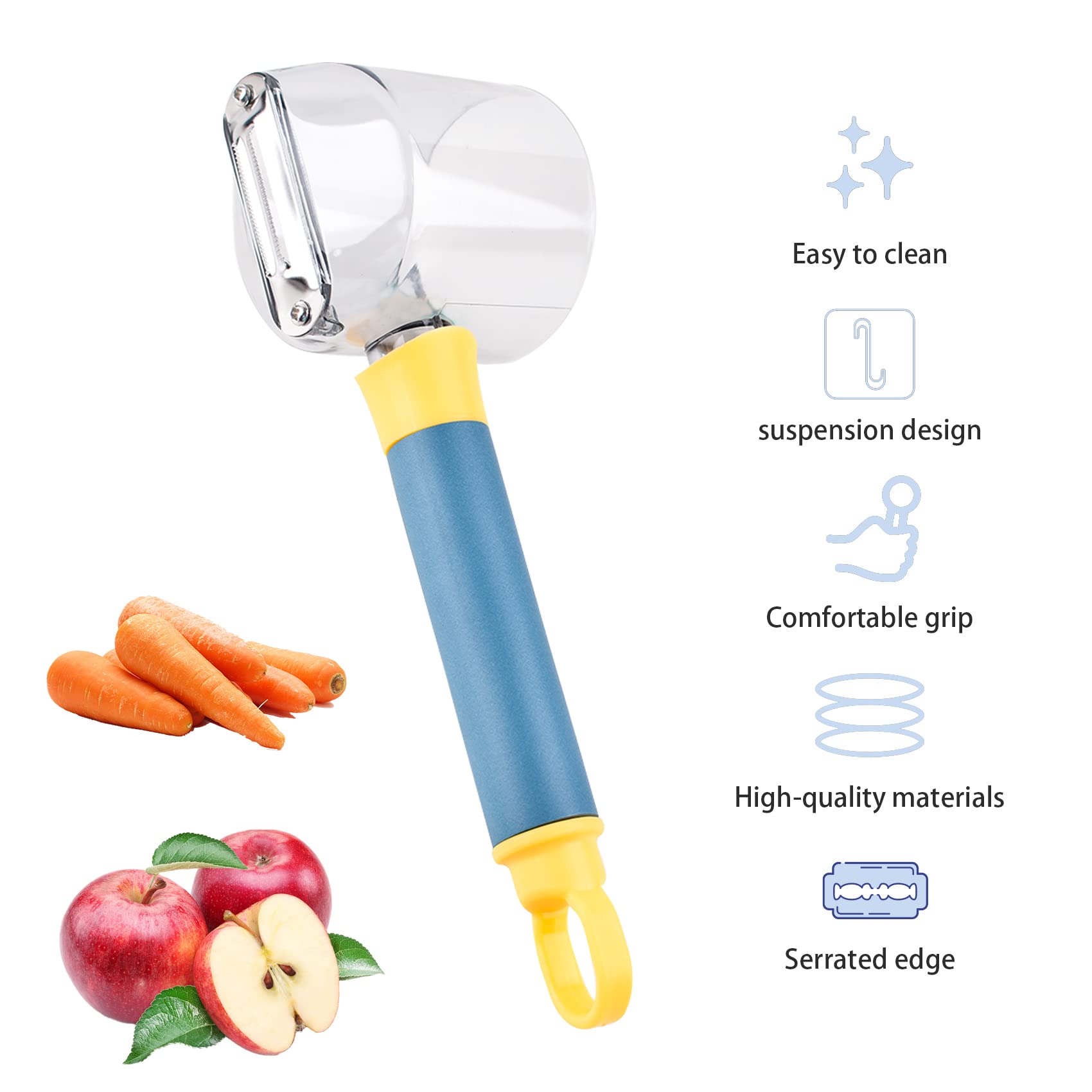 Faumsut Vegetable peeler with storage box, potato peelers for kitchen, stainless steel multifunctional peeler for veggie, fruit, potato, carrot, apple (grey): Buy Online at Best Price in Egypt - Souq is now