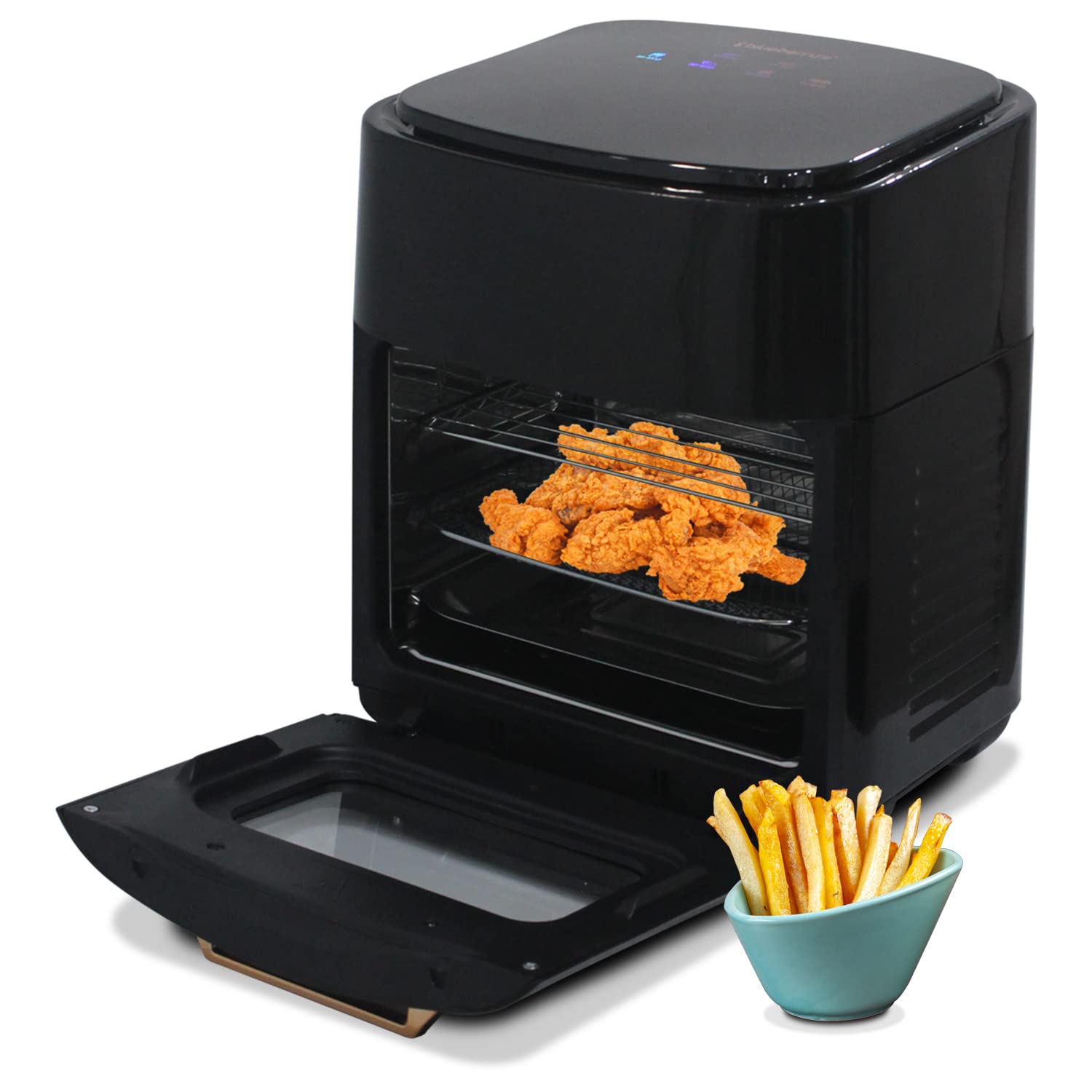 Blueberry’s Digital Air Fryer: 90% Less Fat, 1400W Power, 10L Capacity, Rapid Air Technology, Digital Touchscreen, 10 Preset Menus with accessories Included Blueberry’s Digital Air Fryer: 90% Less Fat, 1400W Power, 10L Capacity, Rapid Air Technology, Digital Touchscreen, 10 Preset Menus with accessories Included