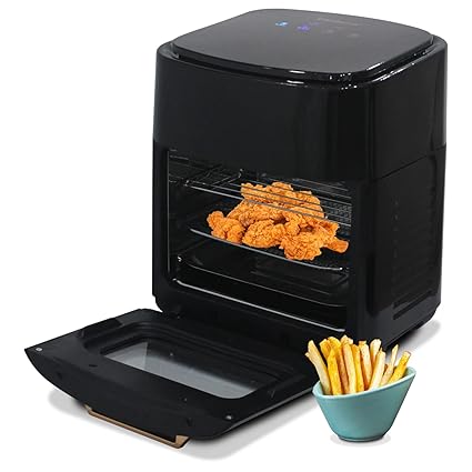 Blueberry's Digital Air Fryer: 90% Less Fat, 1400W Power, 10L Capacity, Rapid Air Technology, Digital Touchscreen, 10 Preset Menus with accessories Included