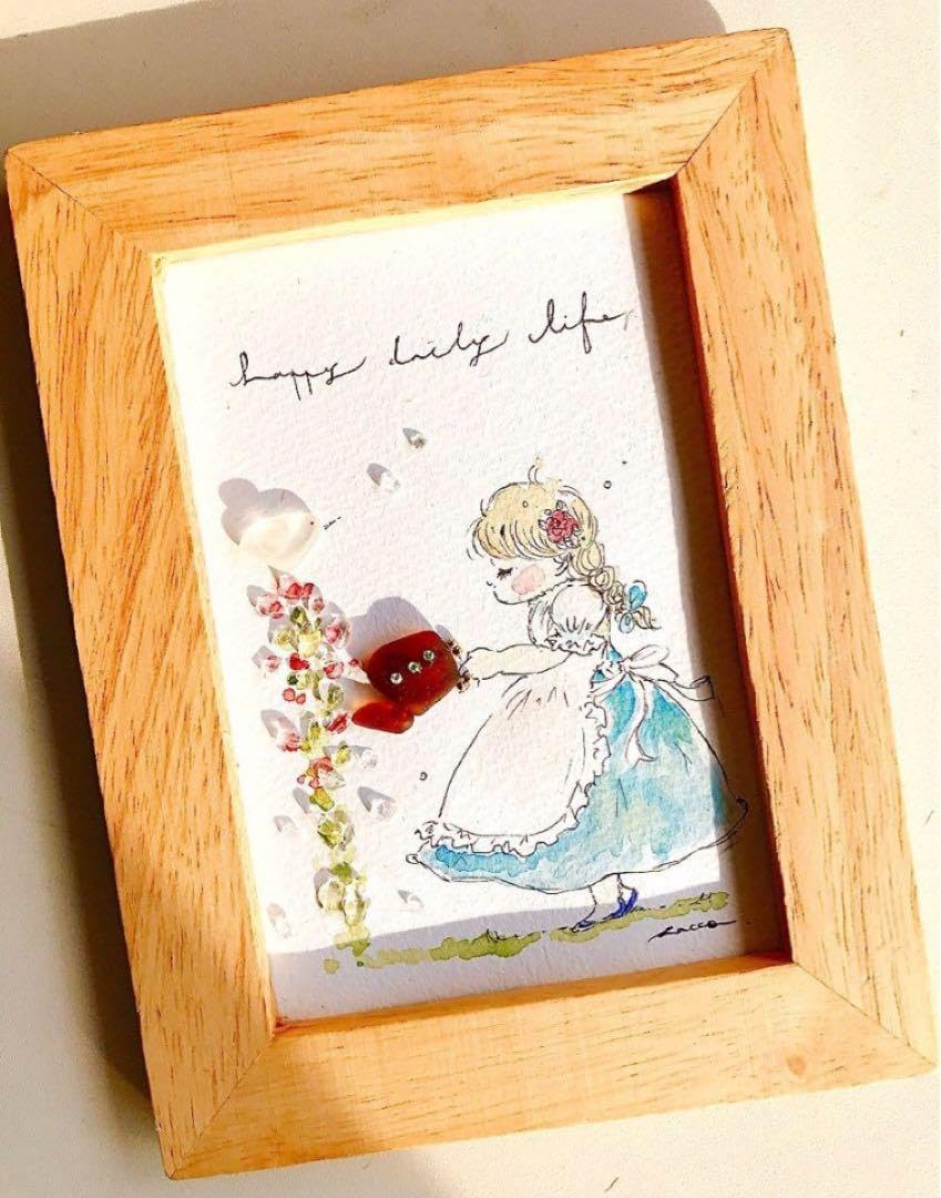 Amazon.co.jp: 幸せな水やり.。かわいい少女と幸せを運ぶことり