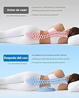 Vista 5 de Almohada de apoyo lumbar para dormir – Almohada de espuma viscoelástica para la parte inferior de la espalda para la cama para aliviar el dolor
