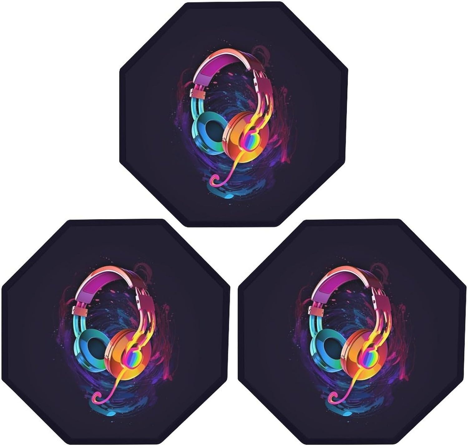 Ctagon Metal Sign for Home, Modern Display Plate for Kitchen, Color Gradient Music Plates Accent Hanging Wall Decorations 3PCS for Living Room, Bedroom, Hallway, Hotel