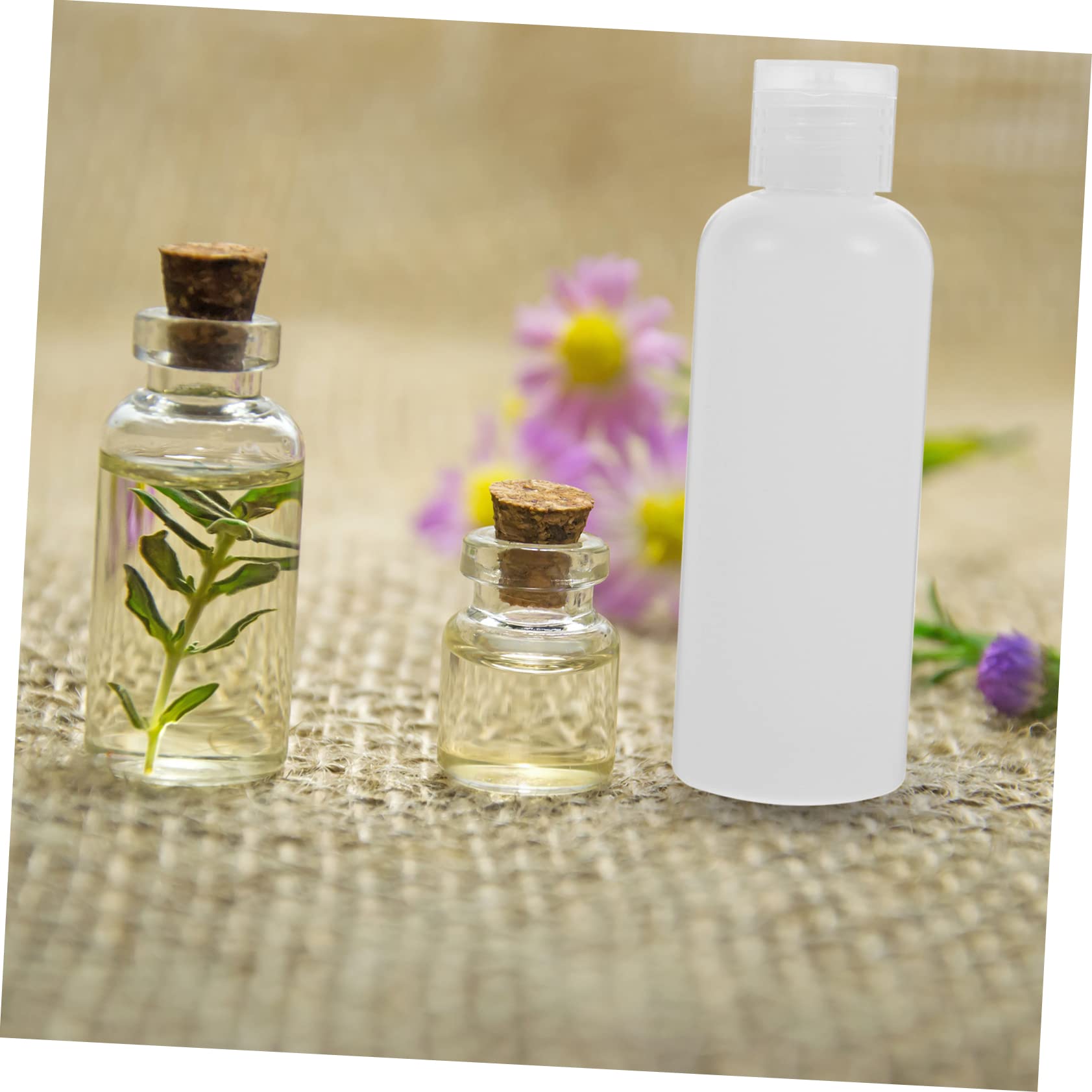 PACKOVE Bottiglie Vuote da Viaggio 100ml in Pe 50pezzi Bianche Coperchio a Scomparsa per Lozioni, Shampoo, Prodotti per Bagno