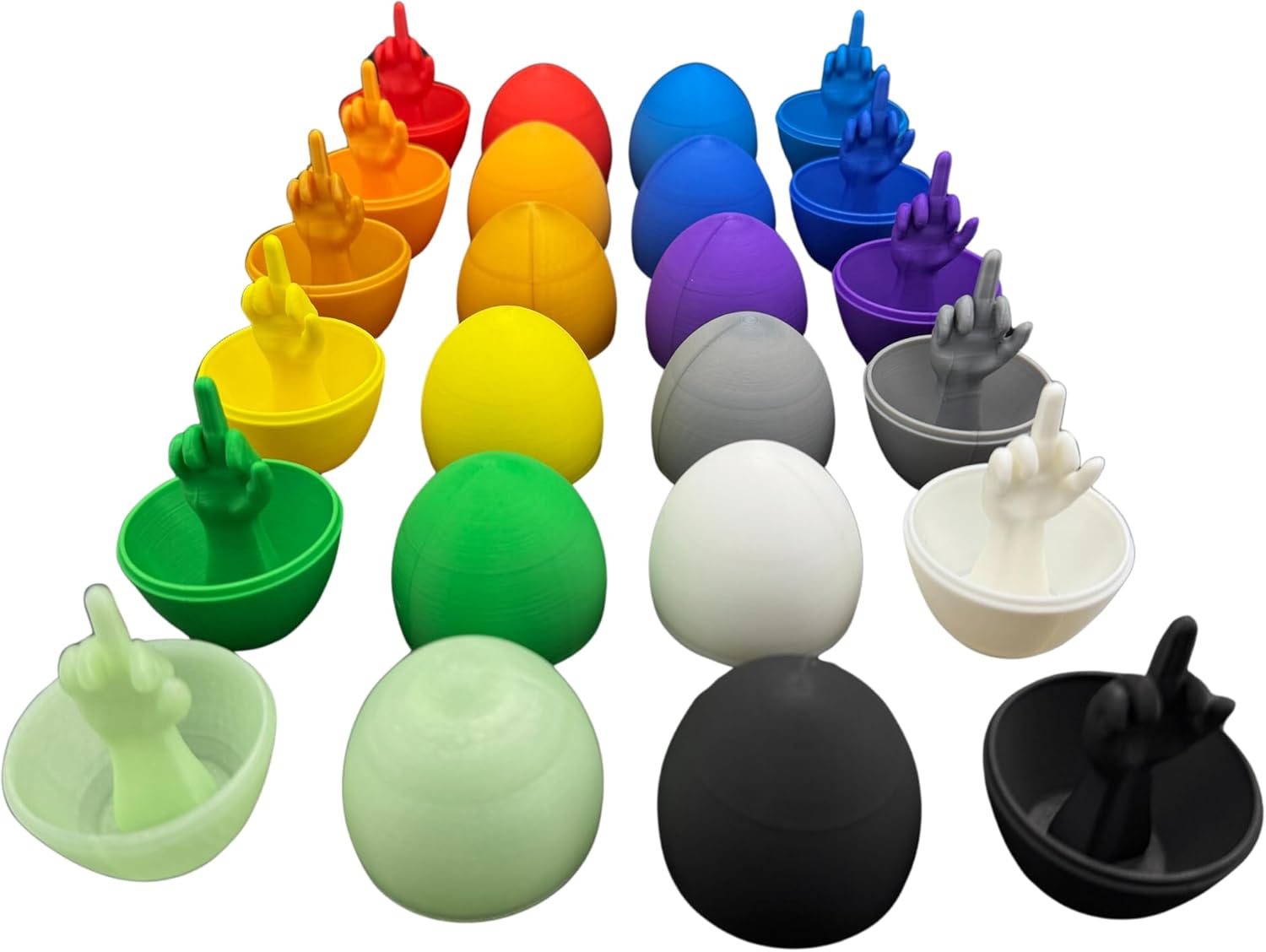 12 Pack of Middle Finger Easter Egg, Easter Gifts for Adults, Multicolored and Unique Designs, Perfect for Adult Easter Basket and Adult Easter Gifts