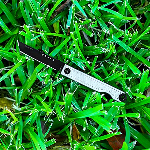 Statgear Pocket Samurai Folding Tanto Micro Knife - Slipjoint Edition | Small Edc Mini Knife | Gray #TOP3