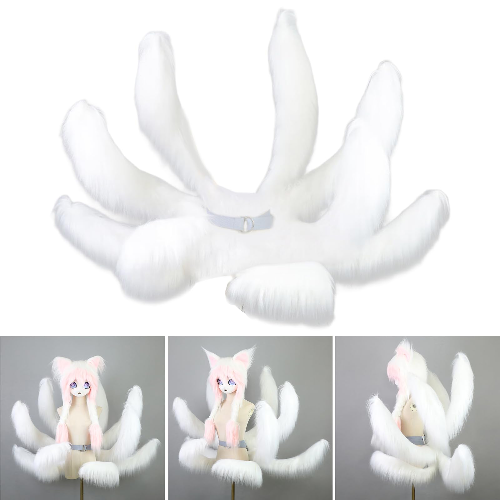 Coda di volpi a nove code Ahri Faux Furs Foxes Online Gaming Figure Cosplay Costume per Halloween Festa di Natale Ahri