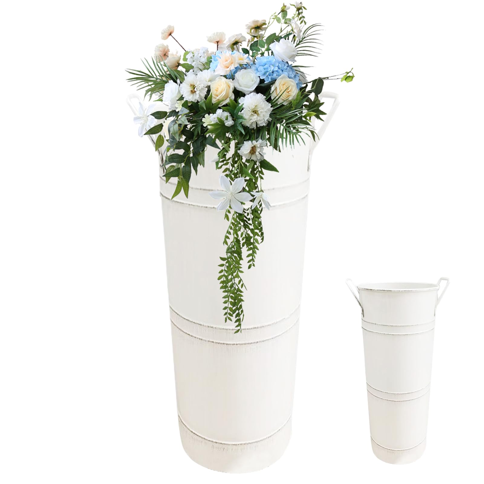 Schirmständer Aus Metall - Vintage Regenschirm-Eimer 7,5x25,5cm, Schwarz/weiß