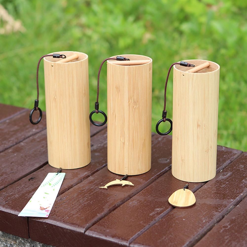 WFIST Bamboo Wind Chime – Experience The Harmony of G Chord (G-B-D-C) for Deep Relaxation, Sound Healing, and Meditation (Snow-G Chord)