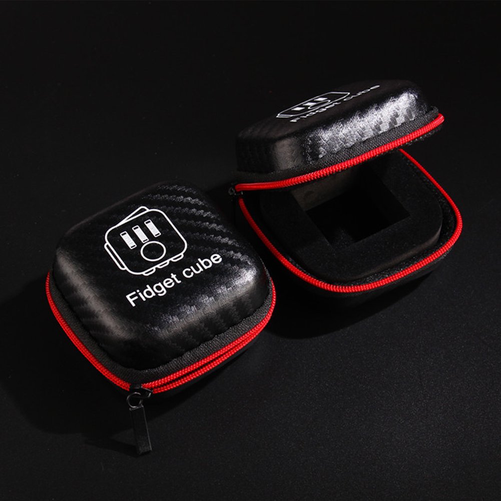 Fidget Cube Box, Slim and Cute Fidget Toys Holder for Gifts[Black]