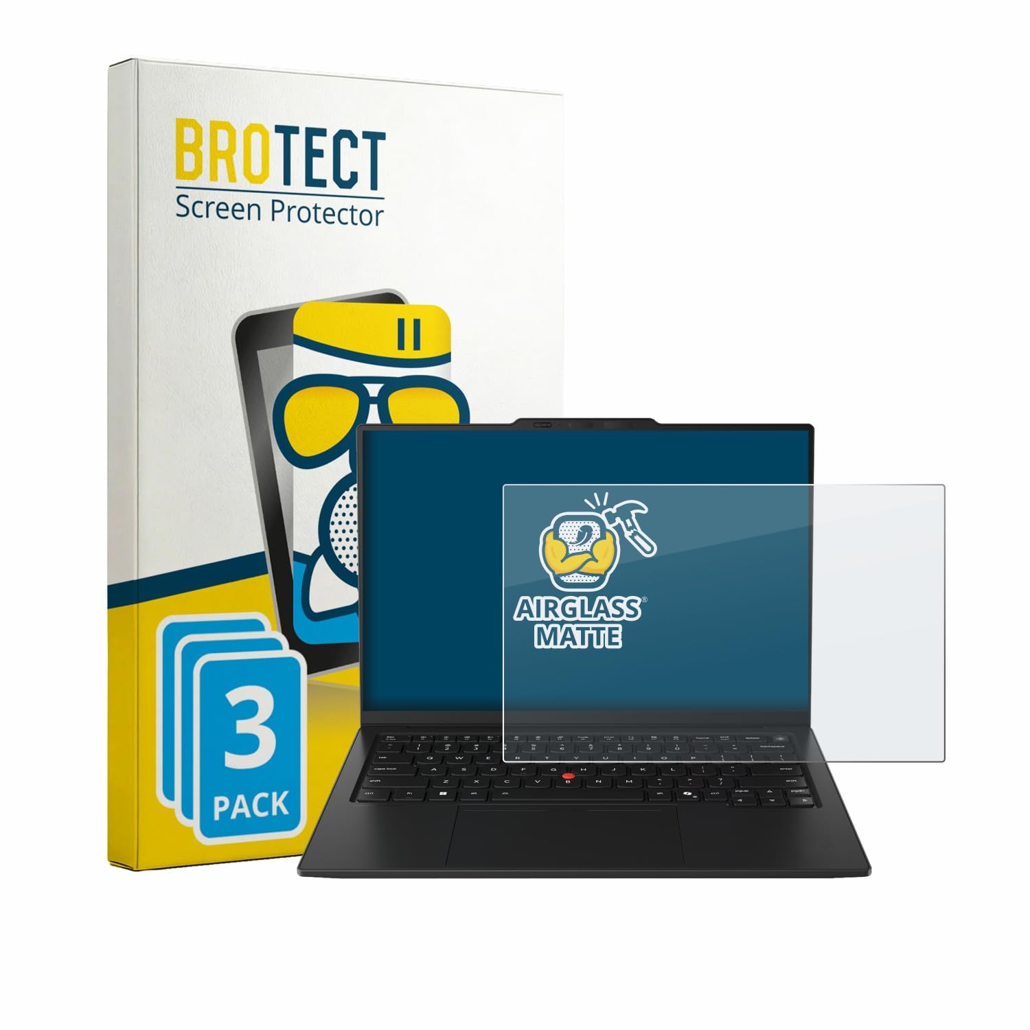 brotect Pellicola Vetro Opaca per Lenovo ThinkPad X1 Carbon Gen 14 14" (3 Pezzi) Protezione Schermo [Anti-Riflesso, Durezza 9H]