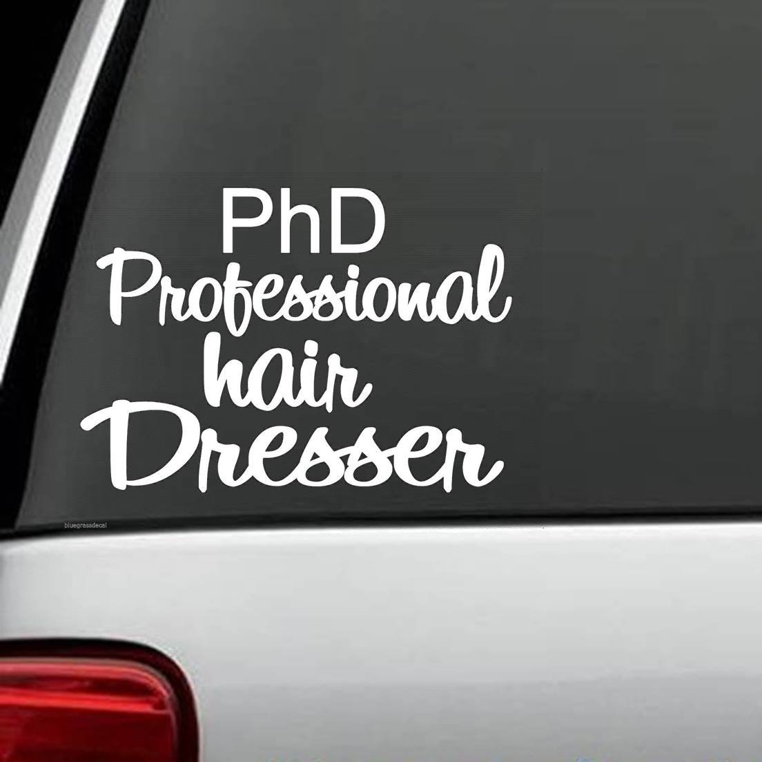 Amazon.com: Bluegrass Decals PhD Professional Hair Dresser Stylist Salon  Decal Sticker : Automotive
