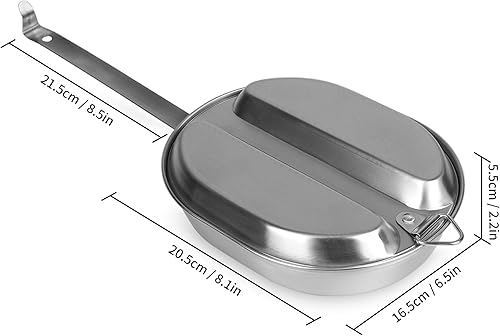 Miniatura 5 de Goetland Juego de placas de acero inoxidable 304 de acero inoxidable de Estados Unidos, tipo GI, camping, senderismo, picnic, barbacoa, playa