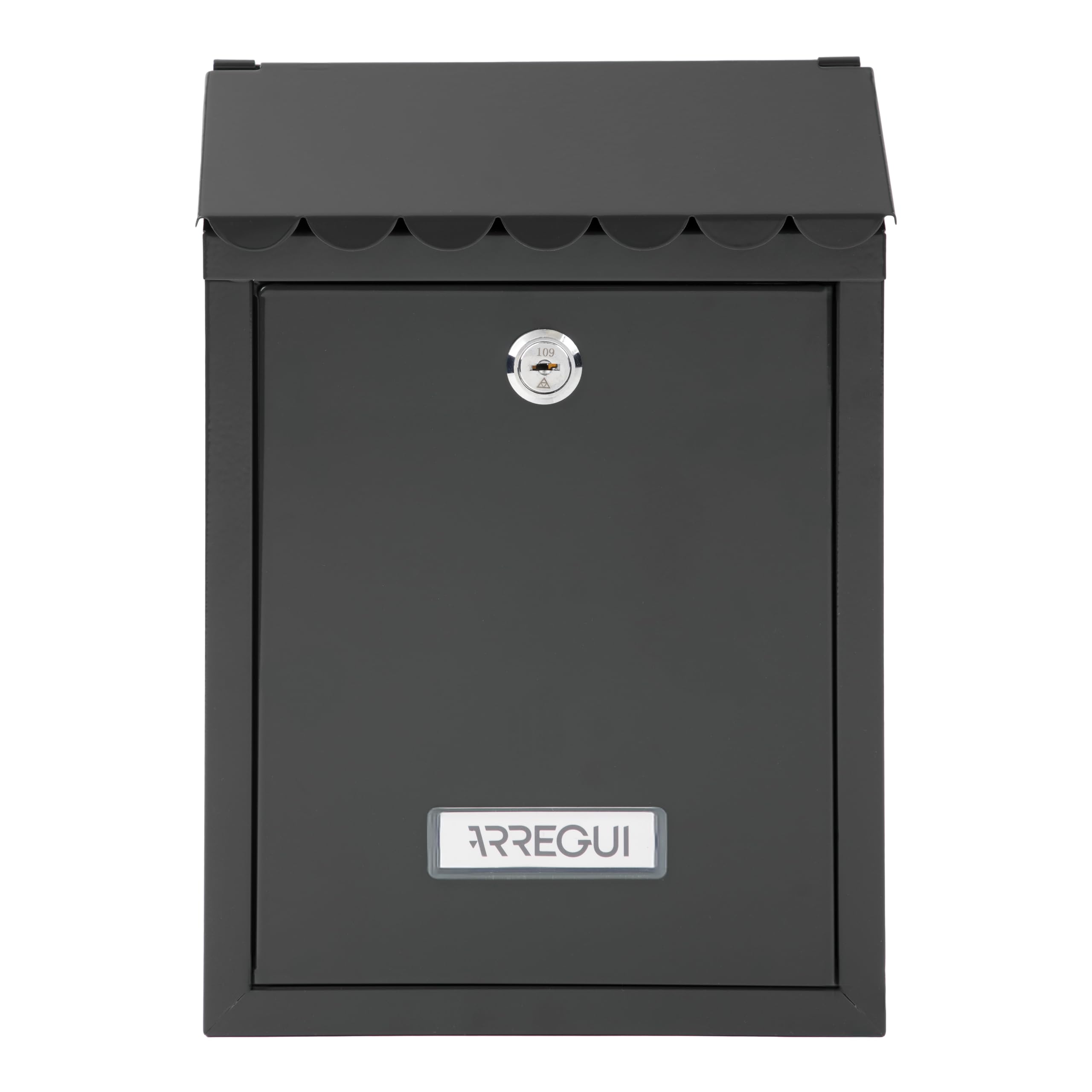 ARREGUI Civic E5724-C Cassetta Postale Individuale in Acciaio | Cassetta Postale Da Esterno | Dimensione S (DIN A5) | Facile da Montare | Nero