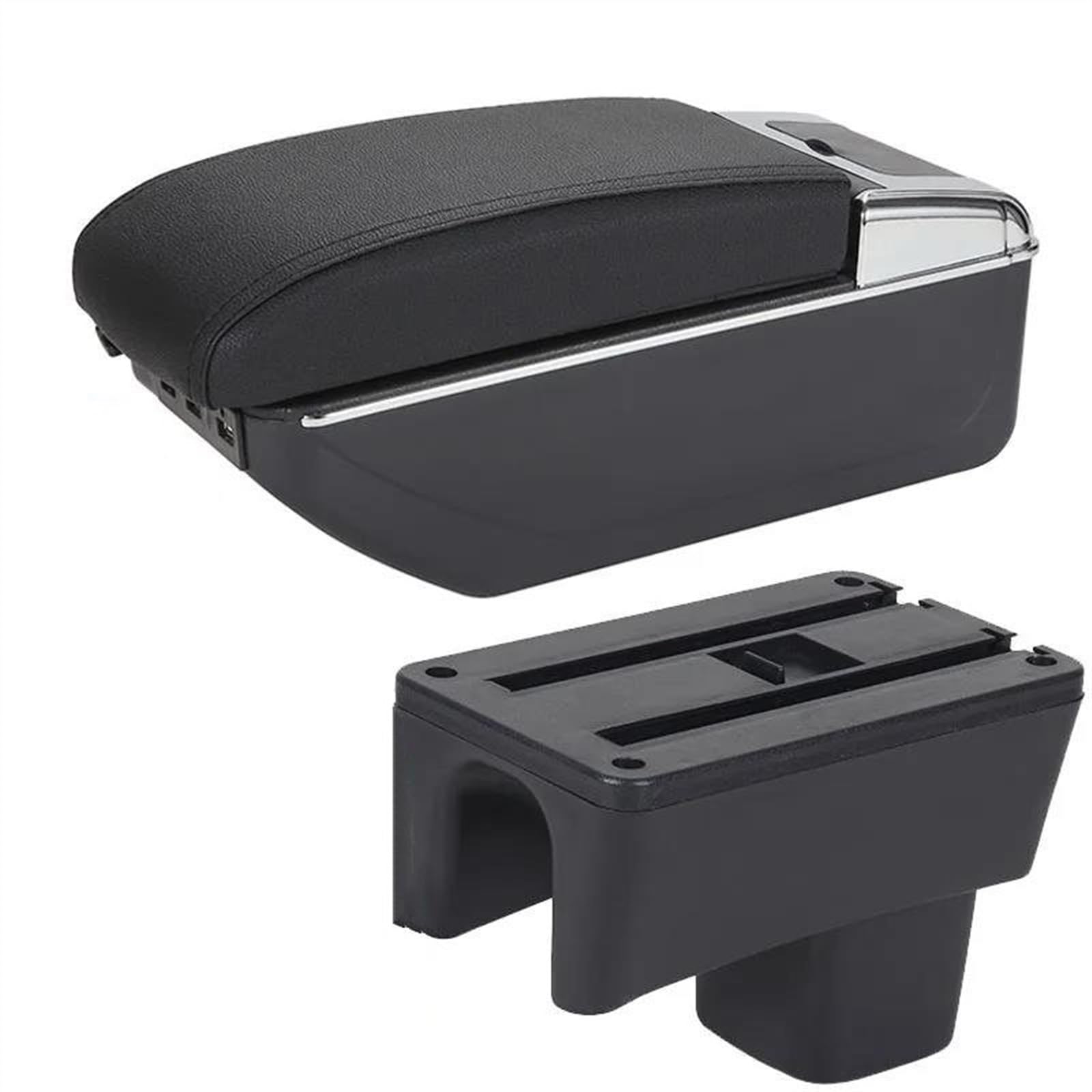 Armrest Box With Multifunctional Support PU Upholstered Car Interior Modification Accessories For Swift 2005-2023(A2 Black line 7USB)