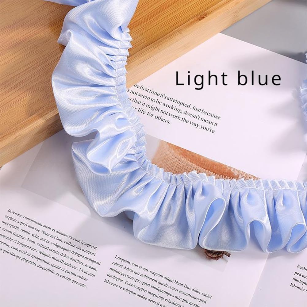 Amazon.com: Tong Gu Satin Trim Pleated Ruffle Frill Double Layered