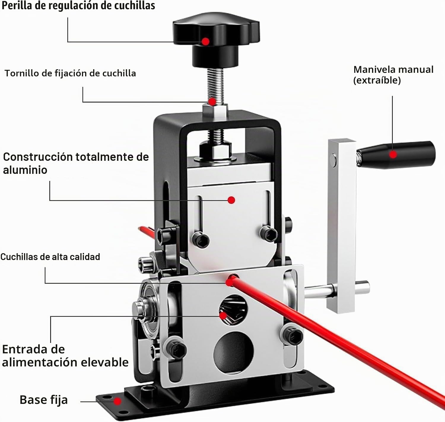 Cable Maquina de Pelar Profesional, Pela Cables de Electricidad, para Cable de 1-25 mm de Diámetro con Manivela, Pelador de Cables Electricos Para Reciclaje Chatarra Cobre Pelacables Manual Automático
