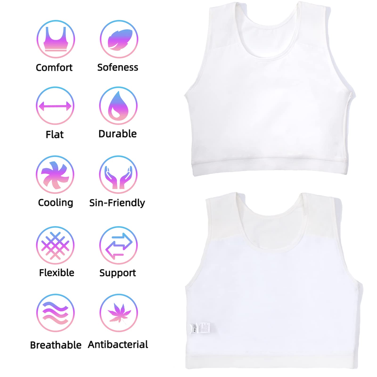 XUJI Binder Transgender FTM Elastico Compression Bra Pullover Tank Top