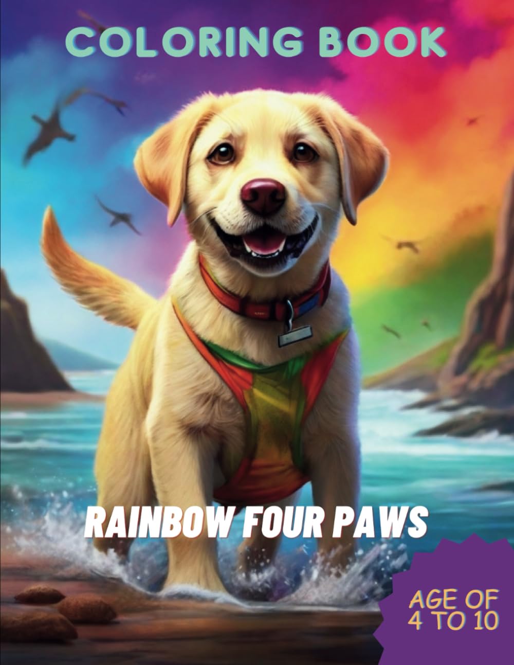Arco-íris Quatro Patas - Livro de Colorir: In the Arco-Íris Quatro Patas kennel there are several beautiful and happy puppies. They are ready to be colorful and make new friends.
