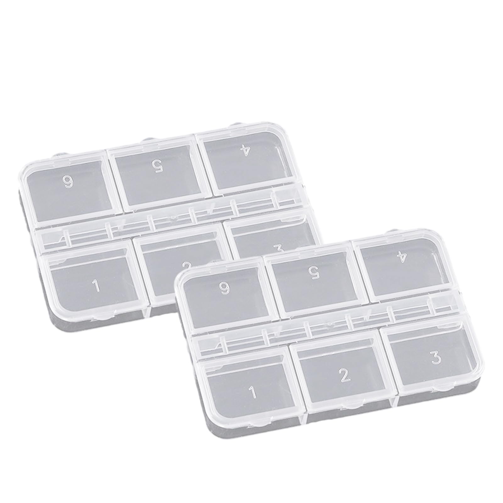 Buxuaaaa Compact 6-Compartment, Supplies Clear Travel-Friendly Container with Dividers Nails Accessories Storage Box