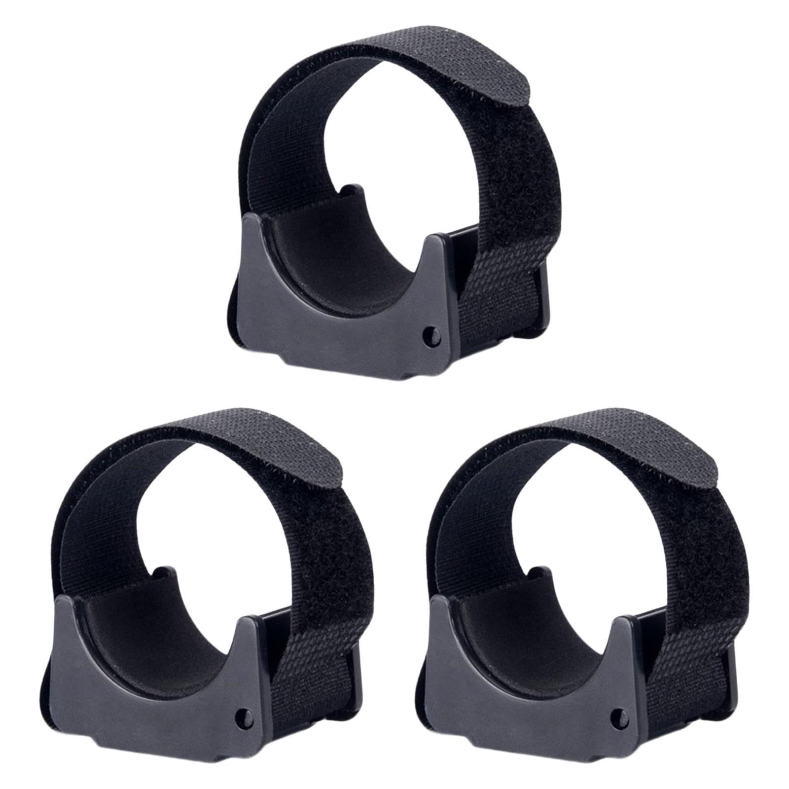 kowaku Flashlight Mounting Bracket Torch Mounting Bracket Portable Rubber Black Professional Versatile Accessories Flashlight Holder, 3 Piece