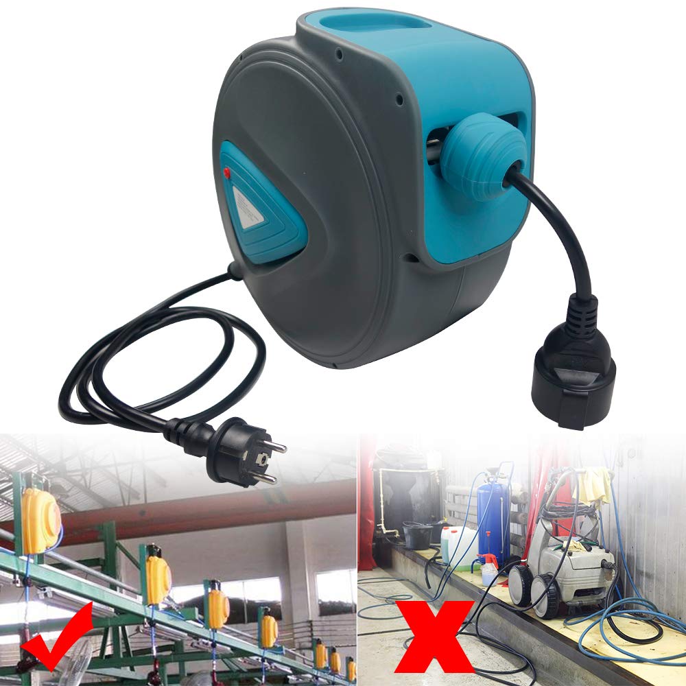 ACXIN Avvolgicavo automatico, 20 m, supporto da parete girevole a 180°, di alta qualità e durevole, con cavo