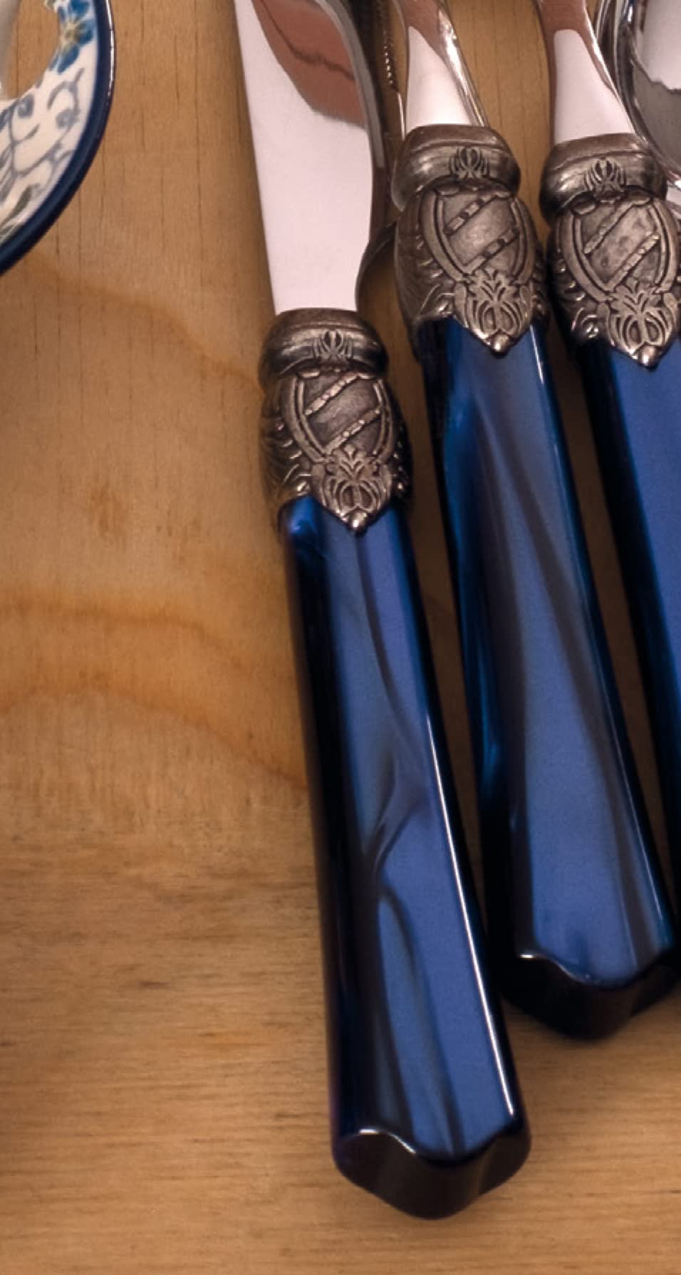 Rivadossi Vittoria Blu - Set di Posate per Insalata, 2 Pezzi - 100% Made in Italy, Artigianalità e Design - Acciaio Inox 18/10