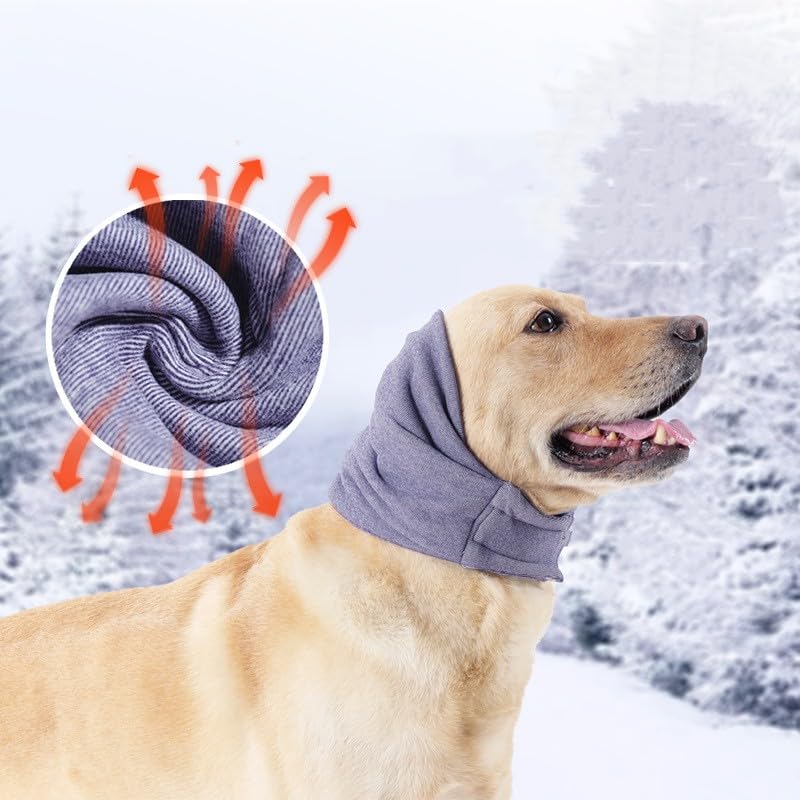 Yanmucy Hundeschutz, Verstellbarer Ohrenschutz mit Klettverschluss, zur Angstlinderung, Haustier-Kopfbedeckungen zur Reduzierung von Lärmschutz, Anti-pflegend (Grau, M)