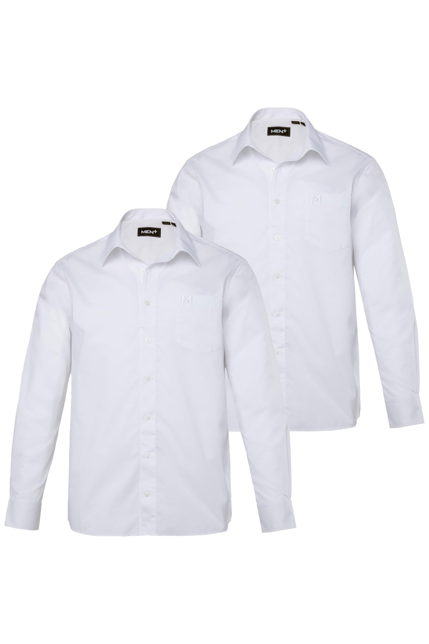 Men Plus Herren große Größen Übergrößen Menswear L-8XL Businesshemd, Langarm, 2er-Pack, Variokragen, Comfort Fit, Easy Care 837976