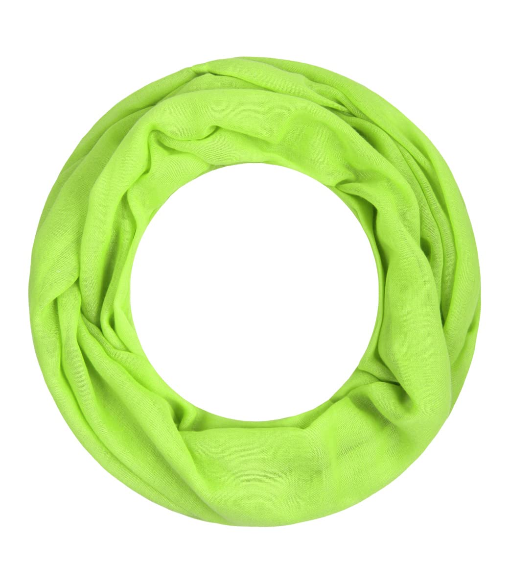 Majea Damen Loop Schal Alice – Leichter Ganzjahres-Schlauchschal schmal unifarben – 160x50cm Weicher Indoor & Büro Loop mit Viskose – hellgrün