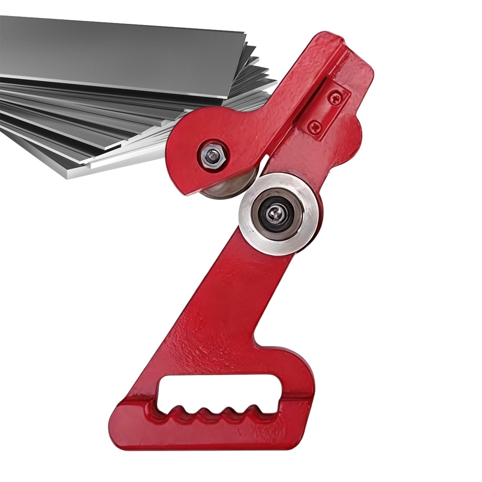 Cizallas De Metálica - De Acción Manual Doble Rueda Para Corte De Tejas, Herramienta Cortadora Ajustable | Tijeras Industriales For Acero Aluminio Lata Cartón Conductos HVAC Taller