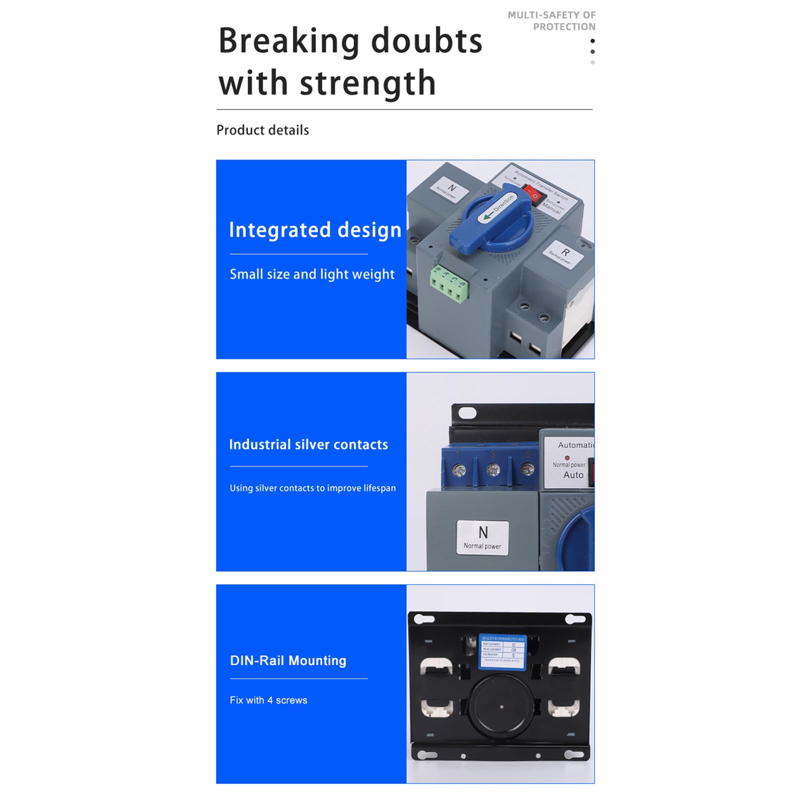 Interruptores de transferencia automática para generador de energía de reserva doble generlink, interruptores dobles ATS Home Backup Interrupción de interrupción de arranque automático Controlador de