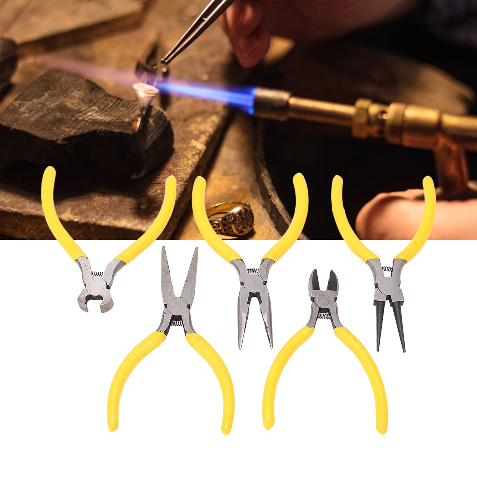 5Pcs Mini Pliers Set Dual Spring Cutting Tool Kit with Grip Cutting Tools Set for DIY and Home Use 1
