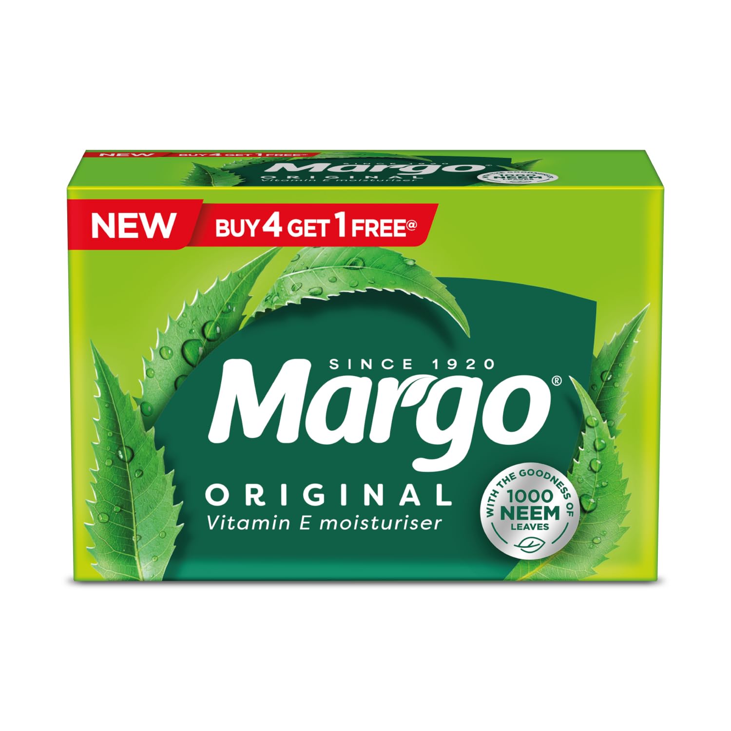 Original Neem Soap 100g X 5 | Powered With Goodness of 1000 Natural Neem Leaves | Soap for Clear and Beautiful Skin | Infused with Vitamin E for Moisturising