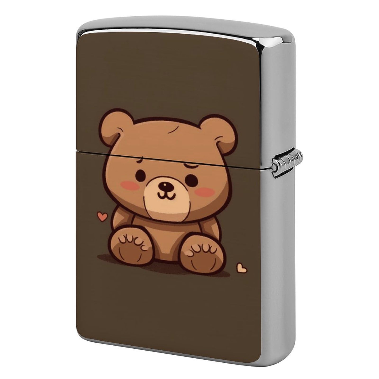 Cartoon Brown Cute Bear Lighter Case for Men, Personalized Lighter Cover for Valentine's Day Gifts, Flip-Top Lighters Shell for Outdoor, Portable Lighters Protective Sleeve