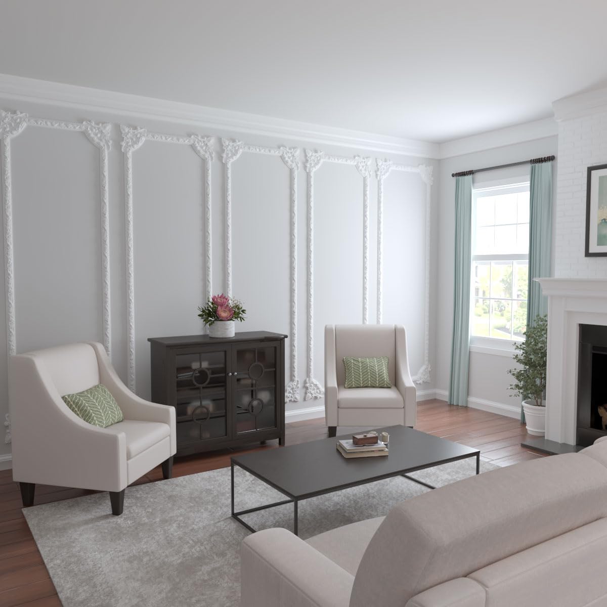 Ekena Millwork PML13X13AR Artis Panel Molding Corner | 13" X 13" Primed Urethane Decorative Wall/Ceiling Trim