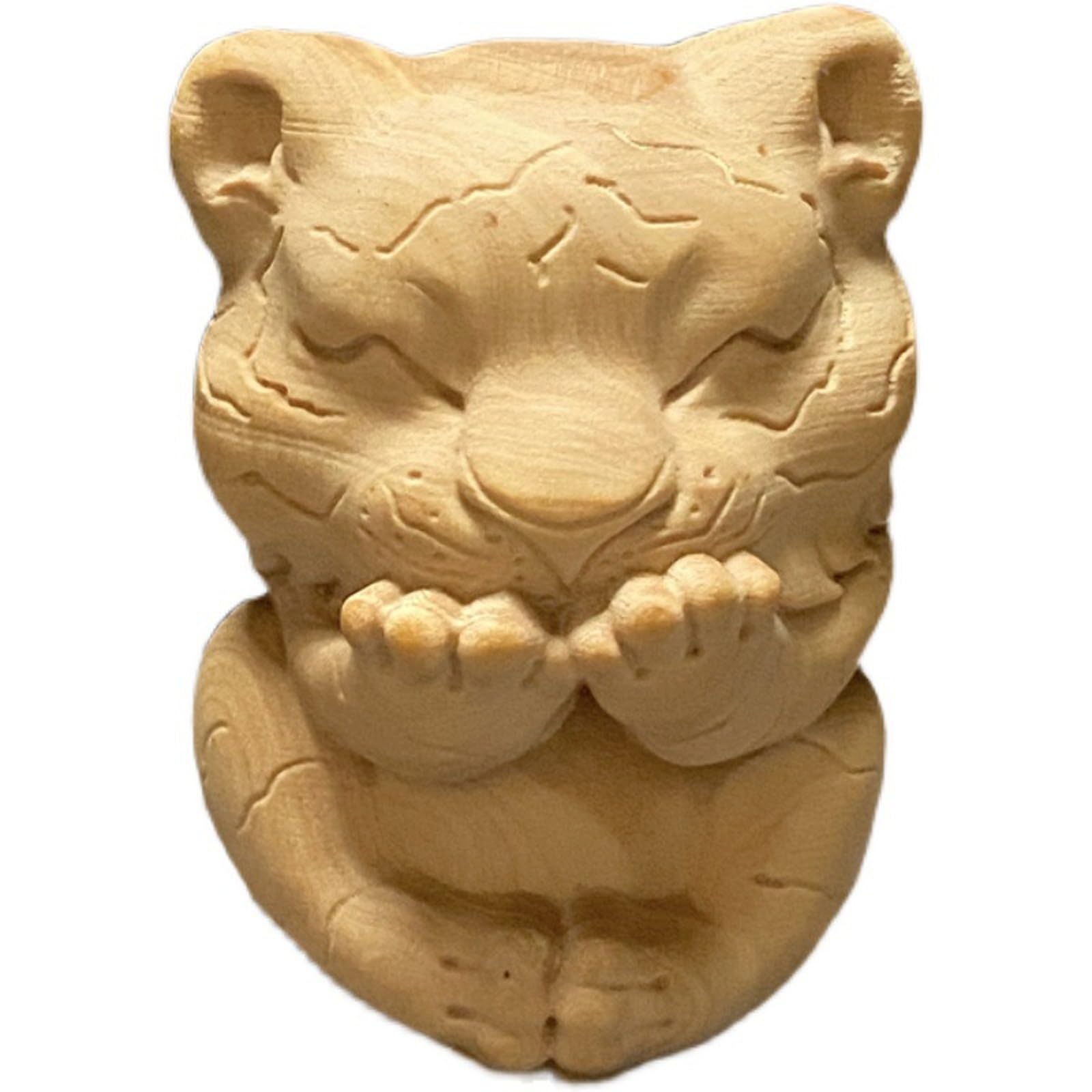 Estatuilla De Madera, Animales Salvajes, Decoración Tallada En Madera Hecha A Mano, Boj, Decoración Vintage, Dormitorio, Oficina, Hogar, Escultura De Feng Shui