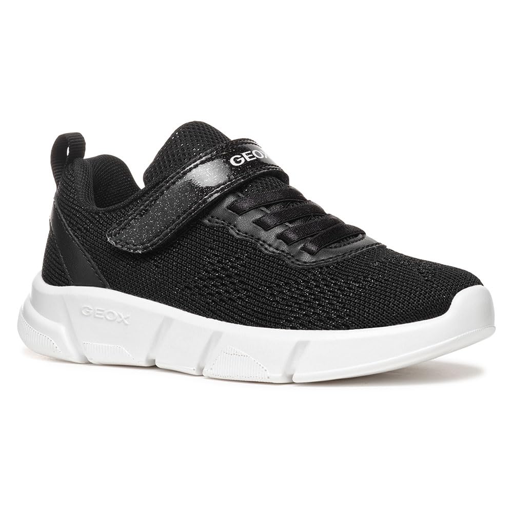 Geox J ARIL Girl B, Girls’ Sneaker, Black,