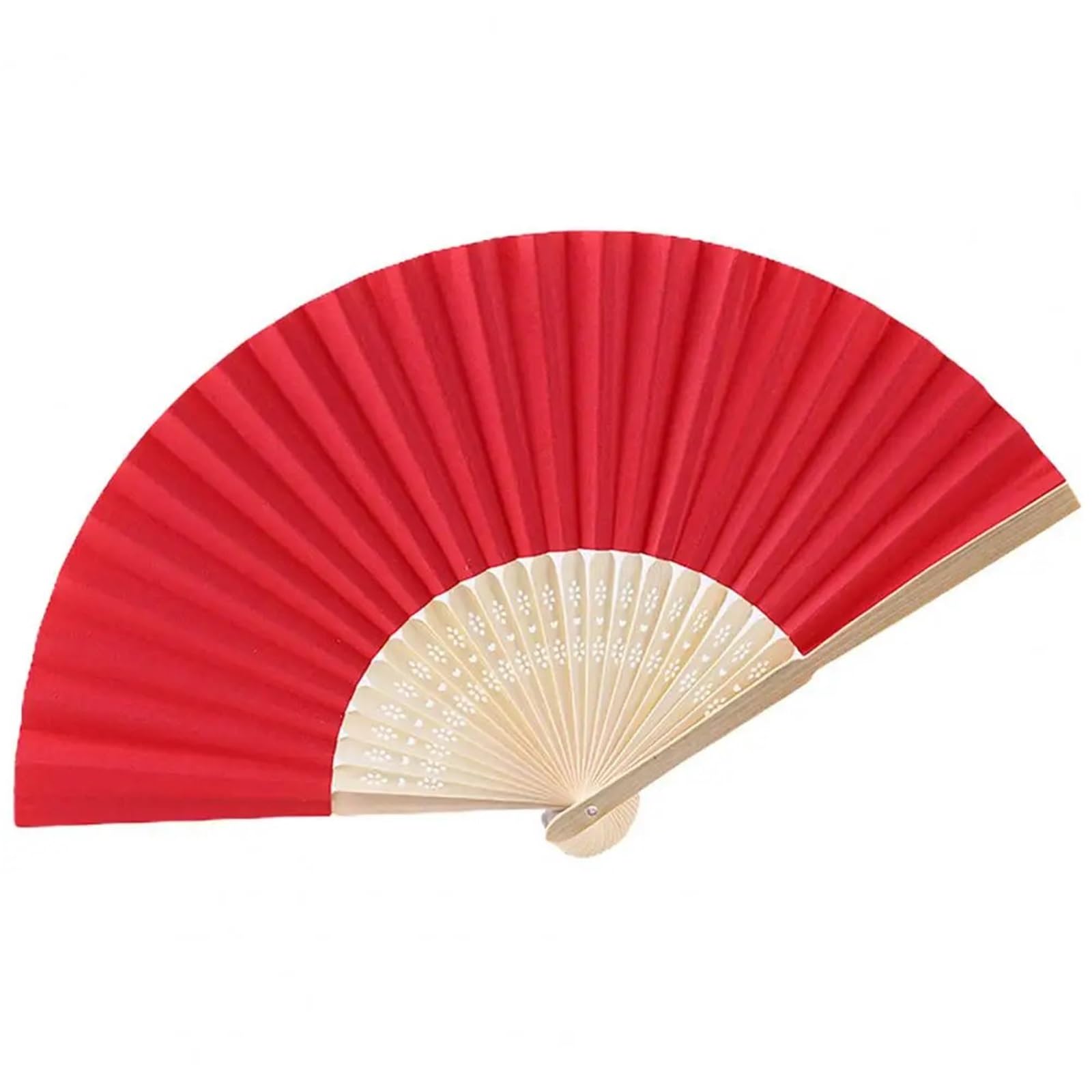Cqahdsevf Red Paper Diy Hollow Carving Folding Fan
