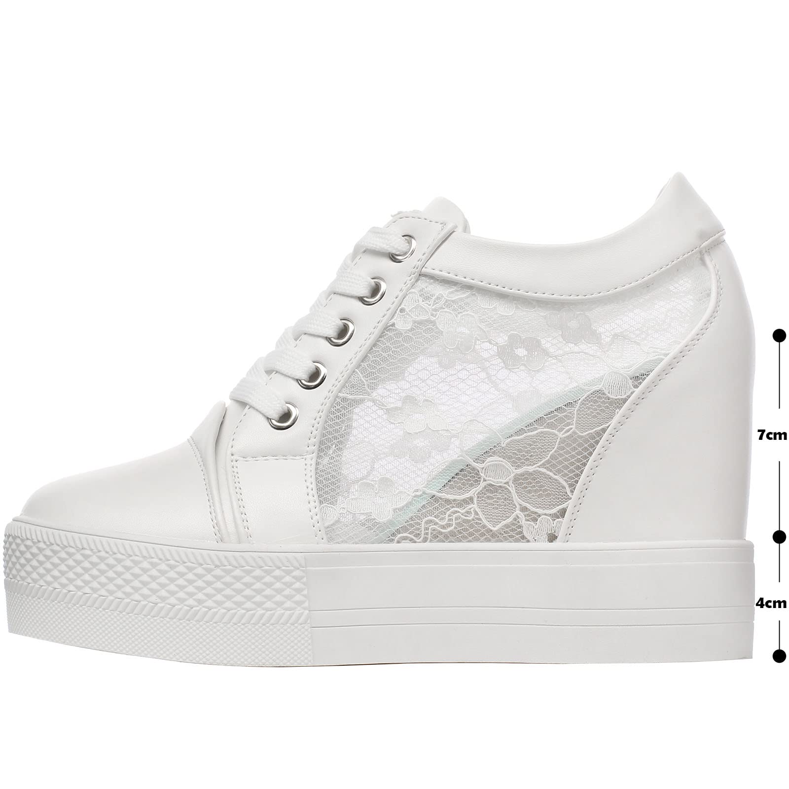 Mujer Oculto Cuñas Plataforma Elegante Deportivos Zapatillas Zapatos Casuales Cordones