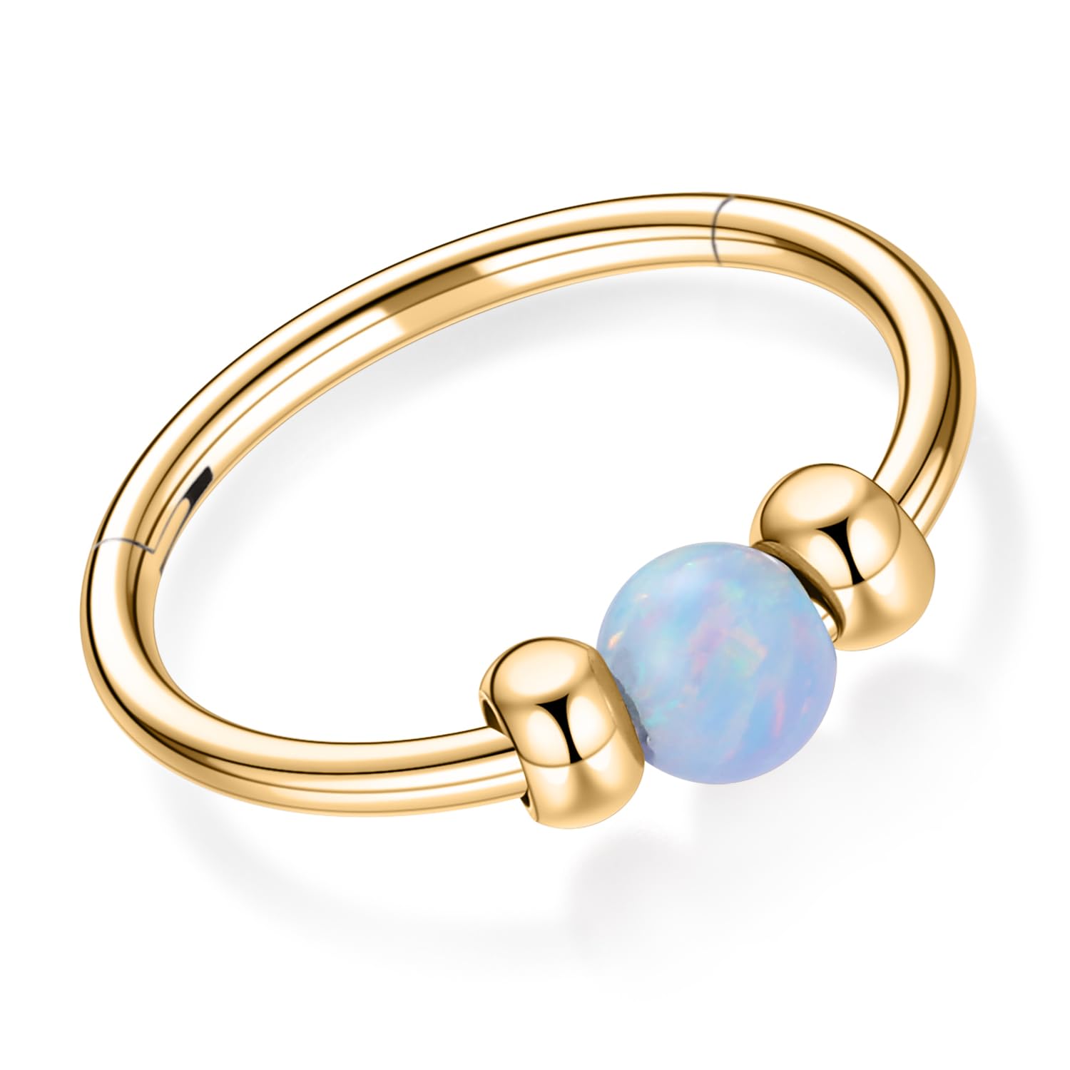 316L Surgical Steel Opal Nose Ring Septum Jewelry Tragus Rook Daith Piercing Jewelry Cartilage Helix Conch Hoop Earring