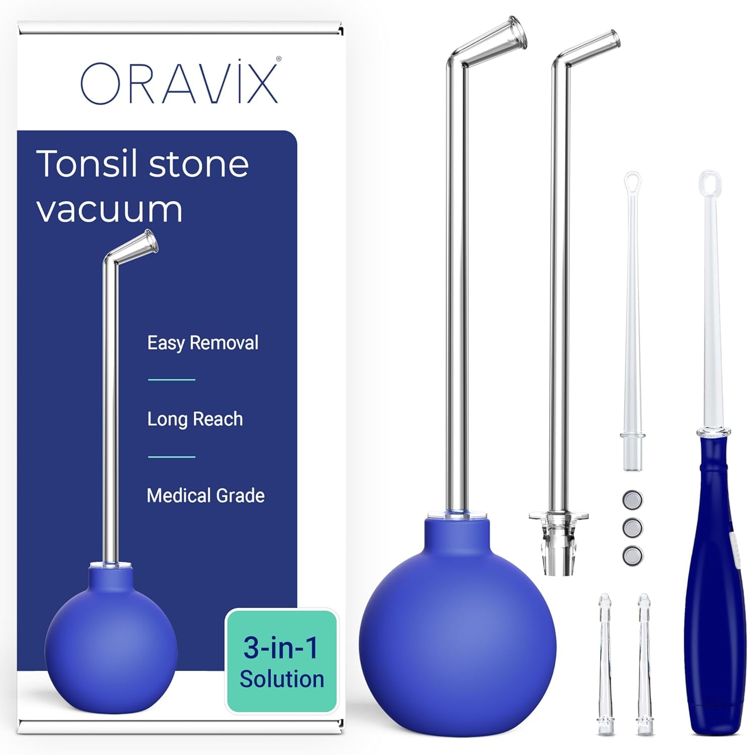 ニオイしま栓　９本 Amazon.co.jp: ORAVIX バキューム 膿栓吸引キット 臭い玉 扁桃石 LED
