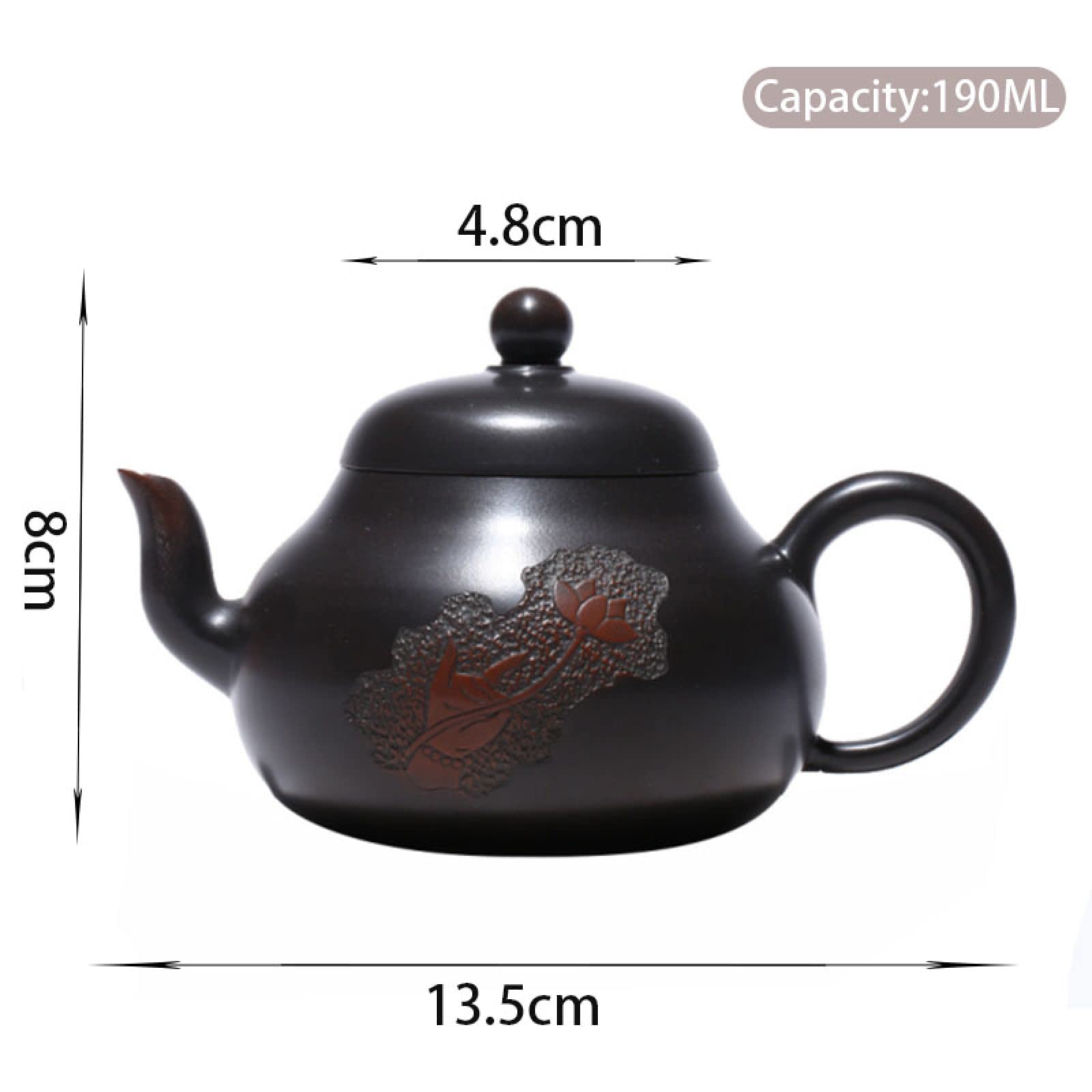 Kung Fu Teaware Tetera De Arena Púrpura Yixing De 190 Ml, Tetera con Filtro De Barro Negro