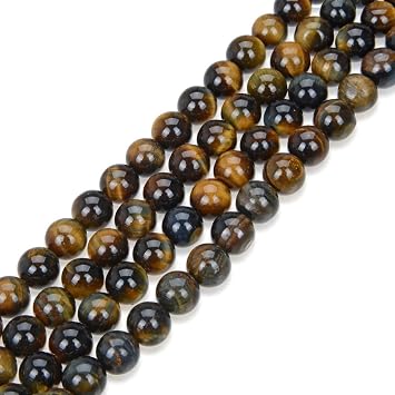 45pcs Adabele Natural Blue Golden Tigers Eye Gemstone 8mm Round Beads