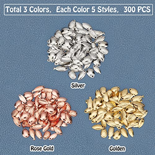 Superfindings 300Pcs 5 Styles Fishing Attractor Spinner Blades 3 Color Deep Cup Spinner Blades Spoons Rigs Fishing Spinner Blades Baits Diy Fishing Lures Accessories,5~8Mmx11~13Mm #TOP4
